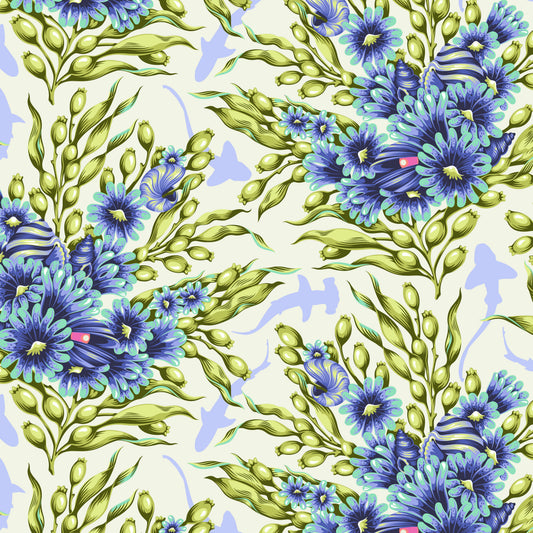 Floral Reef - Tula Pink - Shadow Sharks - Marine - PWTP267.Marine