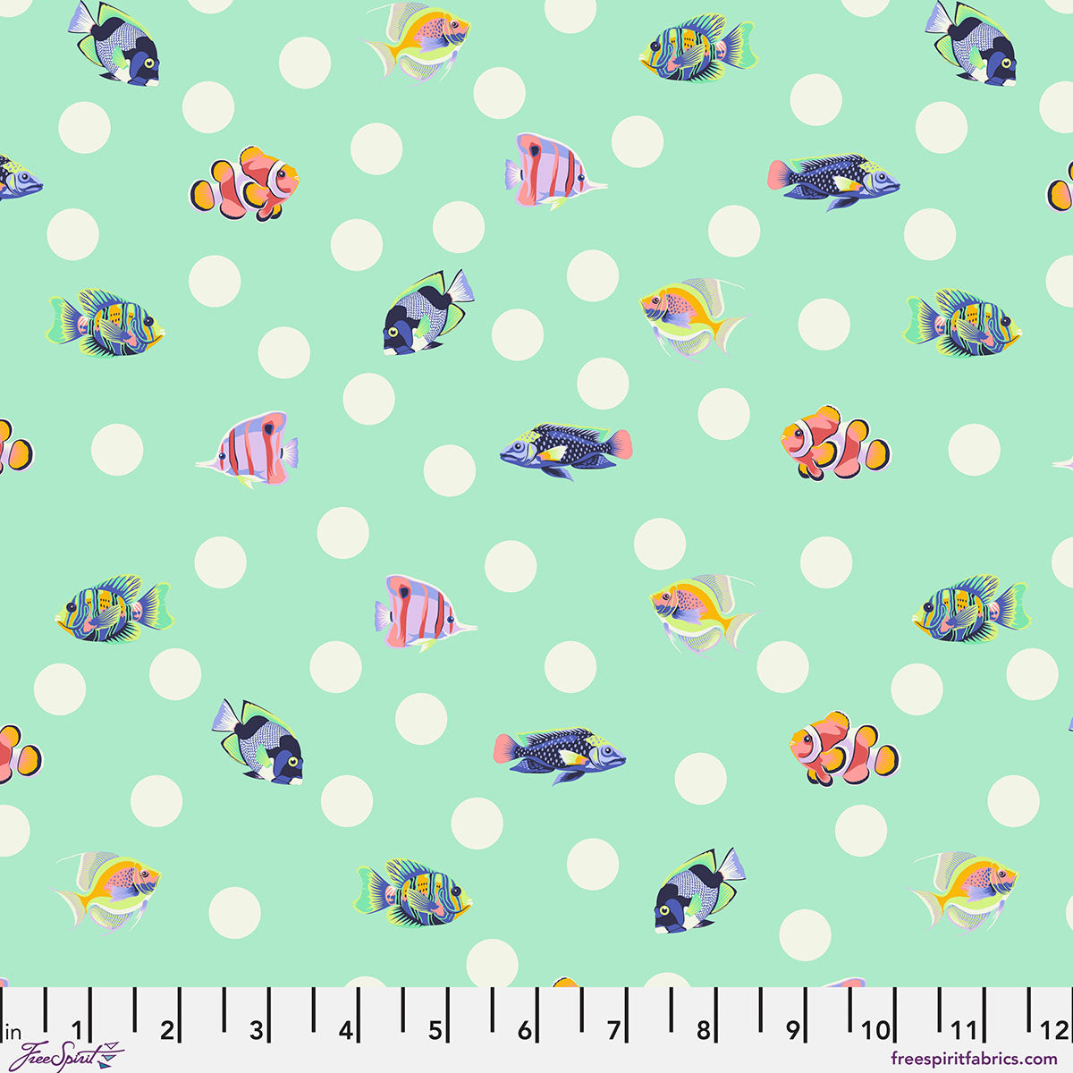 Floral Reef - Tula Pink - School Crossing - Seafoam - PWTP268.Seafoam