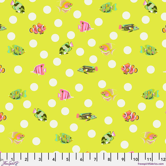 Floral Reef - Tula Pink - School Crossing - Seagrass - PWTP268.Seagrass