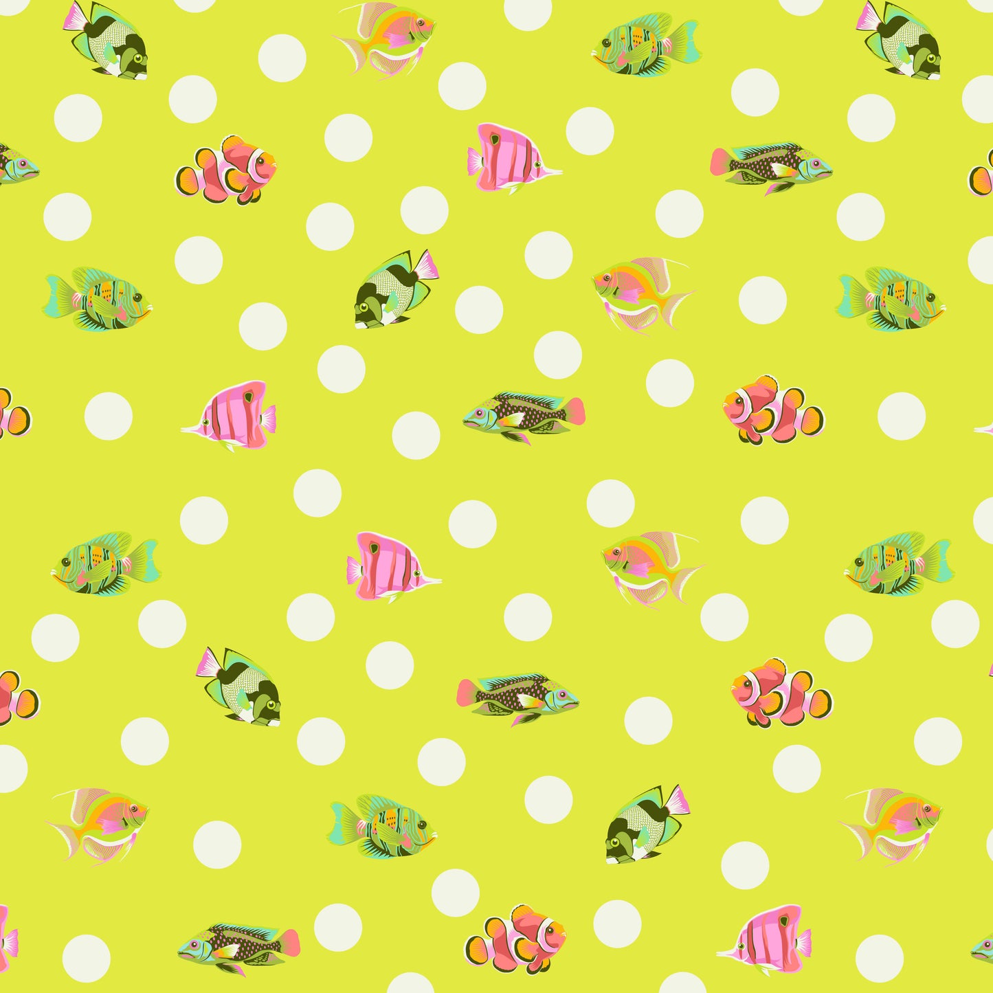 Floral Reef - Tula Pink - School Crossing - Seagrass - PWTP268.Seagrass