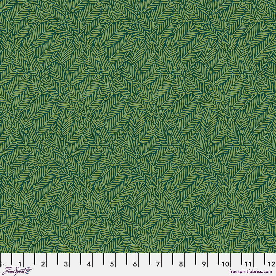 Bedford Park by Morris & Co - Yew & Aril - Teal - PWWM135.TEAL