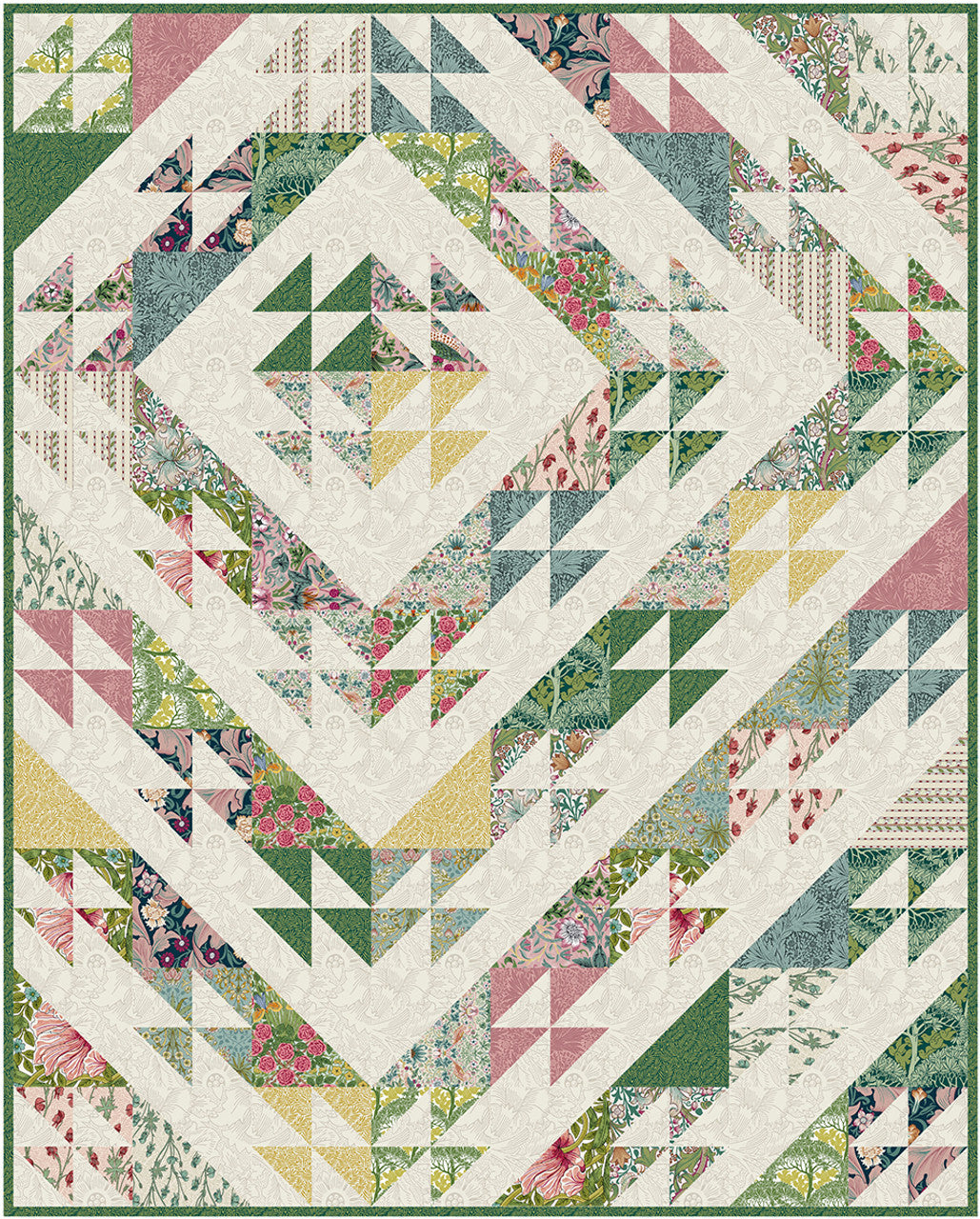 Log Cabin Lattice - Featuring Bedford Park by Morris & Co. - Free Quilt Pattern from Free Spirit