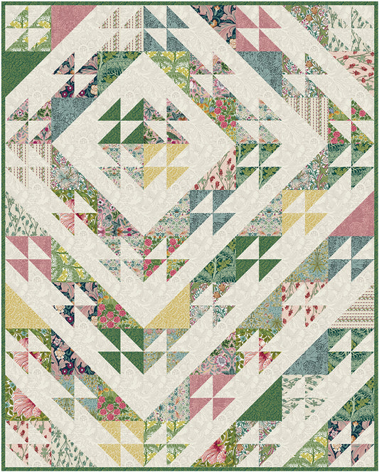 Log Cabin Lattice - Featuring Bedford Park by Morris & Co. - Free Quilt Pattern from Free Spirit