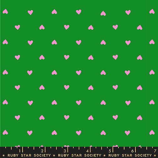 Trinketry by Melody Miller for Ruby Star Society - Hearts in Deep Verdant Neon - RS0091-34