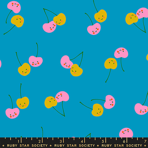 Trinketry by Melody Miller for Ruby Star Society - Cherry Friends - Bright Blue - RS0112-14
