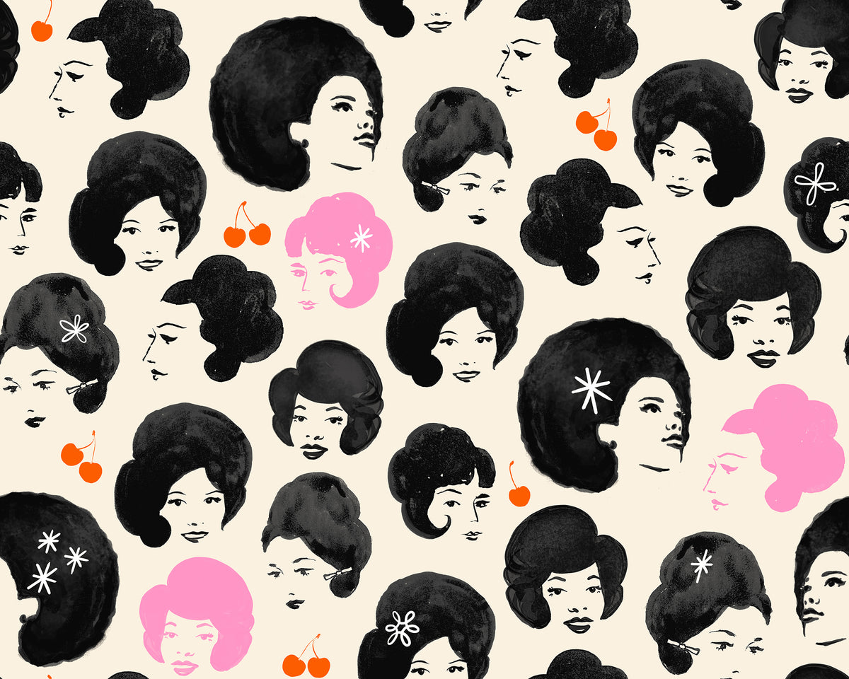 Sparkle Mart Dottie's Friends Black fabric by Melody Miller for Ruby Star Society