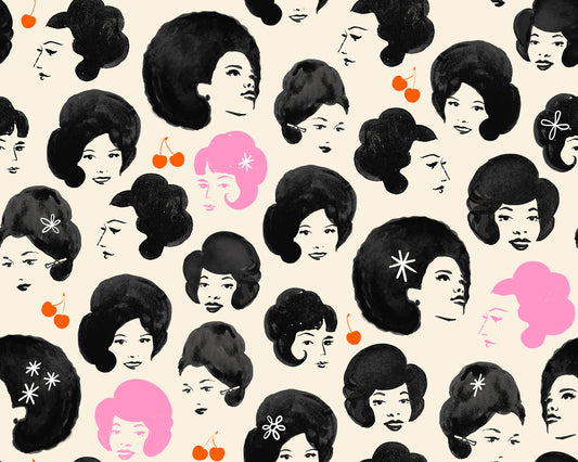 Sparkle Mart Dottie's Friends Black fabric by Melody Miller for Ruby Star Society
