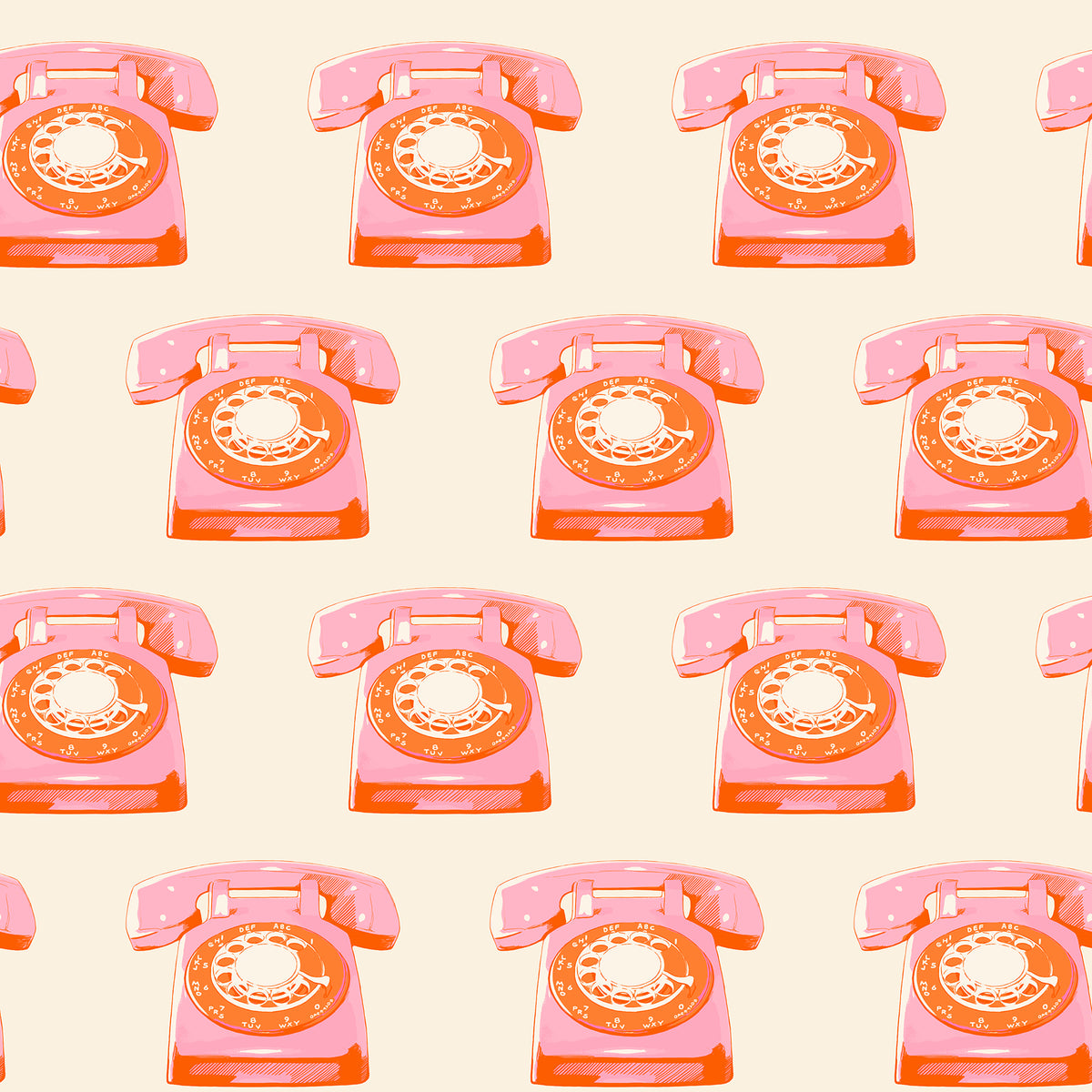 Sparkle Mart Telephones Natural fabric by Melody Miller for Ruby Star Society