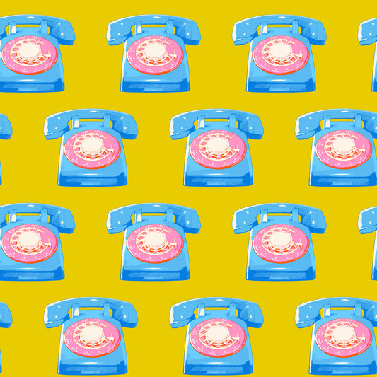 Sparkle Mart Telephones Golden Hour fabric by Melody Miller for Ruby Star Society