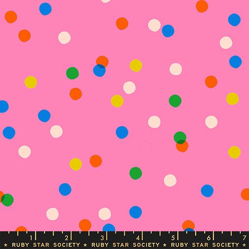 Sparkle Mart Spritz June fabric print with ruler showing scale