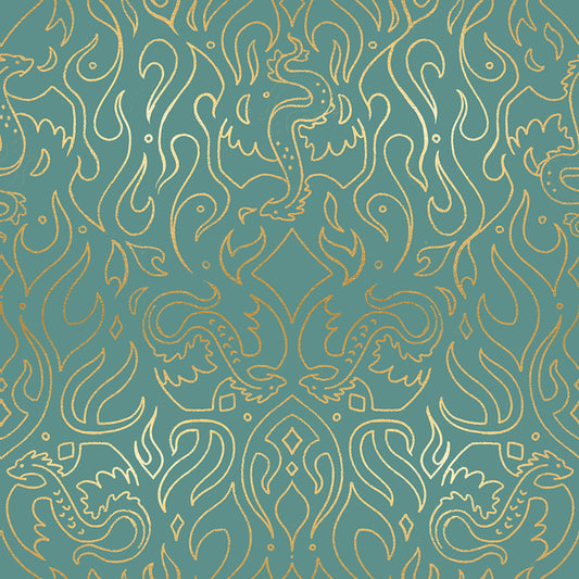 Fireglow - Scribe - Watercress Metallic - SKU:RS2137-13M