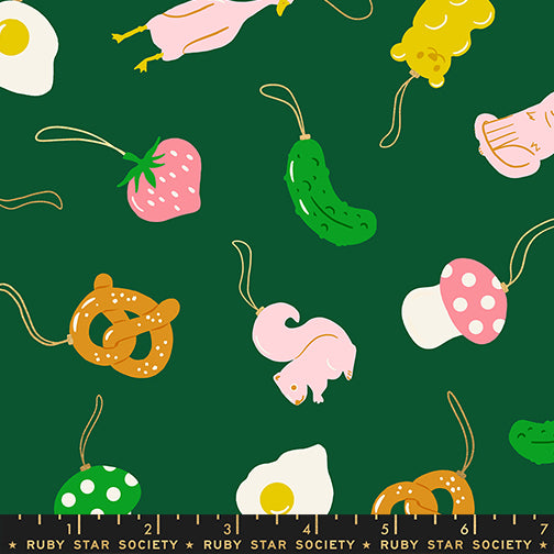 Merry Happy by Kimberly Kight for Ruby Star Society - Find the Pickle - Jade Metallic - RS3097-15M