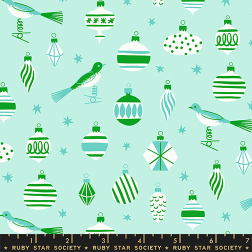 Merry Happy by Kimberly Kight for Ruby Star Society - Baubles - Mint - RS3098-14