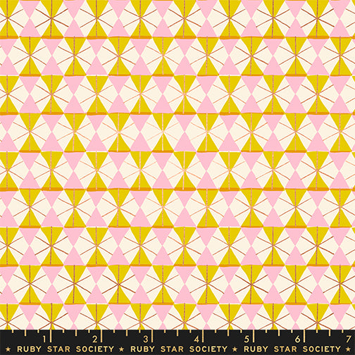 Merry Happy by Kimberly Kight for Ruby Star Society - Happy Hexie - Golden Hour Metallic - RS102-11M