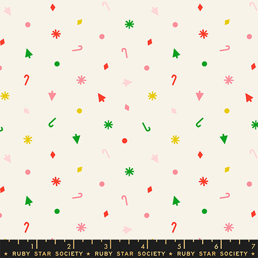 Merry Happy by Kimberly Kight for Ruby Star Society - Christmas Confetti - Multi - RS3103-12