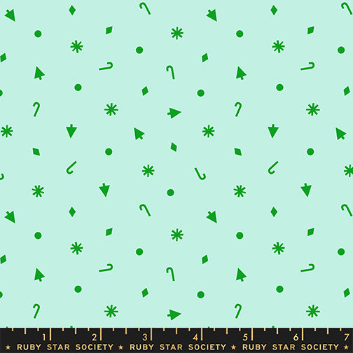 Merry Happy by Kimberly Kight for Ruby Star Society - Christmas Confetti - Mint - RS3103-18