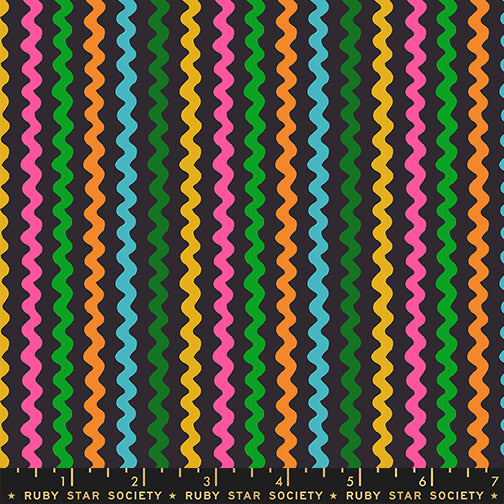 Ric Rac in Soft Black fabric from 1-800 Notion by Ruby Star Society