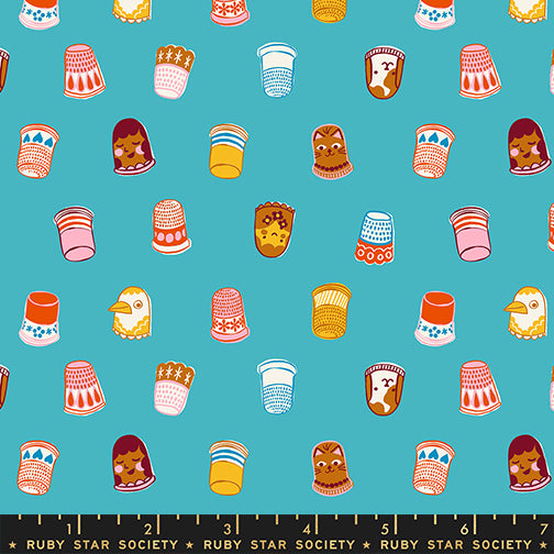 Thimbles in Blue fabric from 1-800 Notion by Ruby Star Society