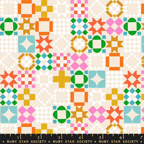 Quilty as Charged in Shell fabric from 1-800 Notion by Ruby Star Society