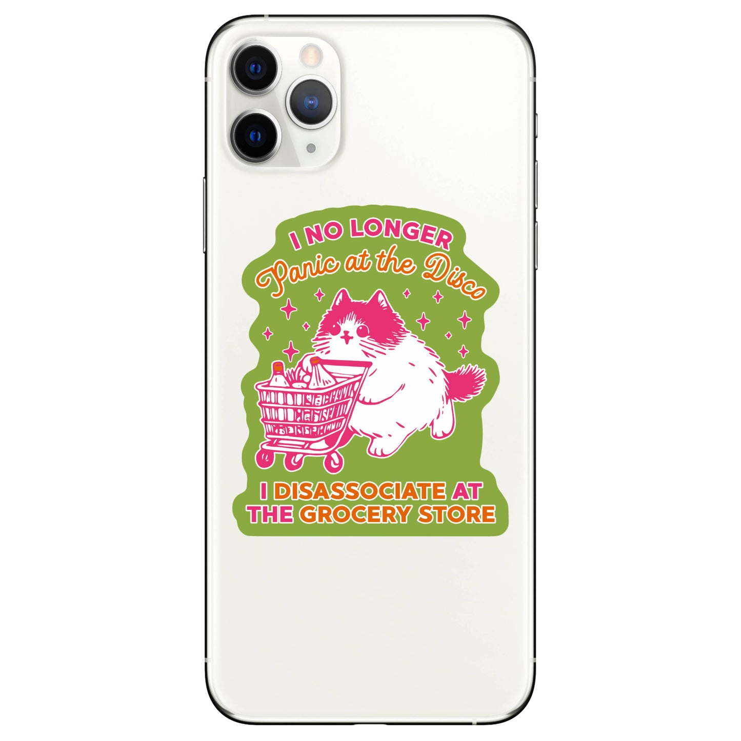 Mental Health Cute Cat Grocery High Quality Vinyl Sticker
