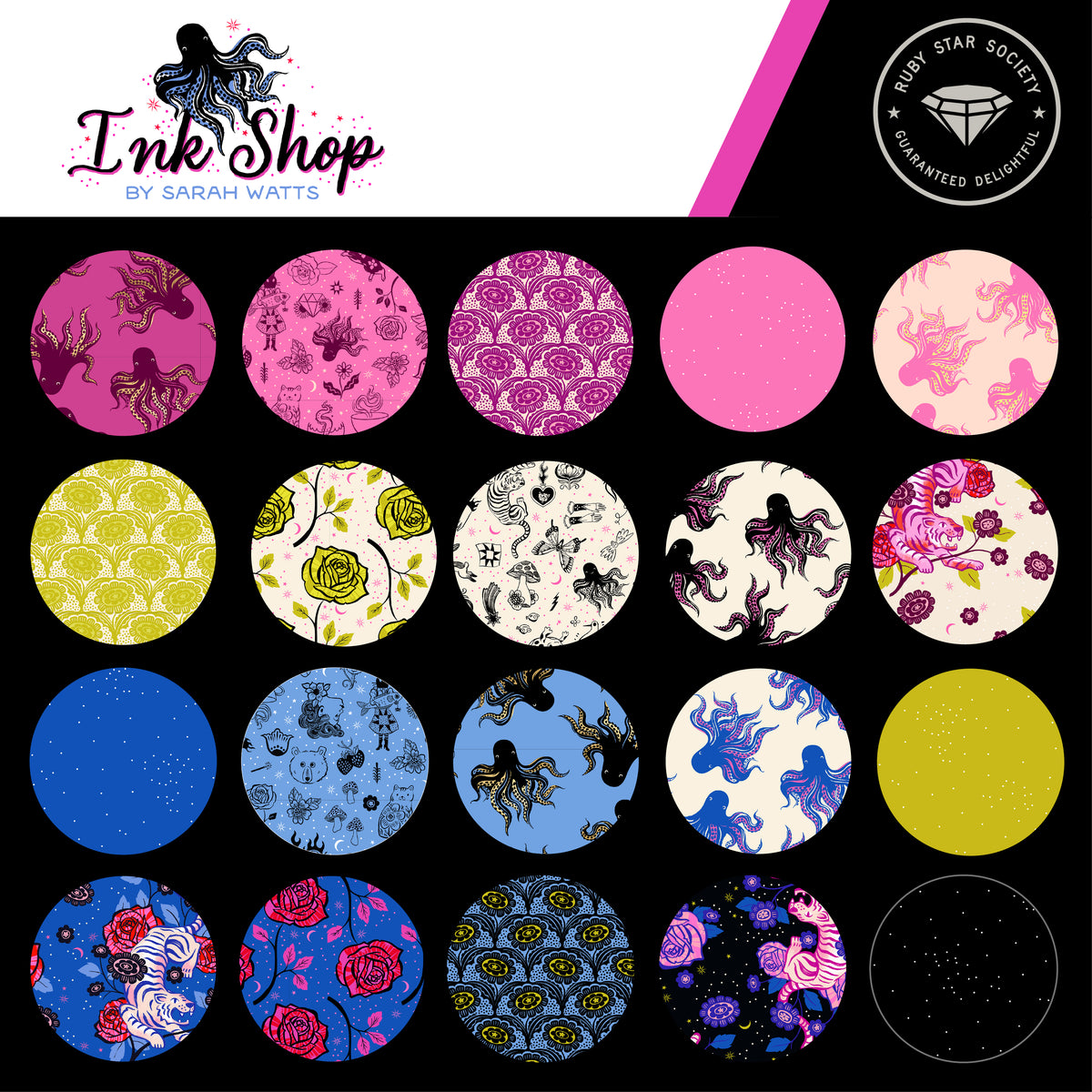 Ink Shop fabric collection by Sarah Watts for Ruby Star Society