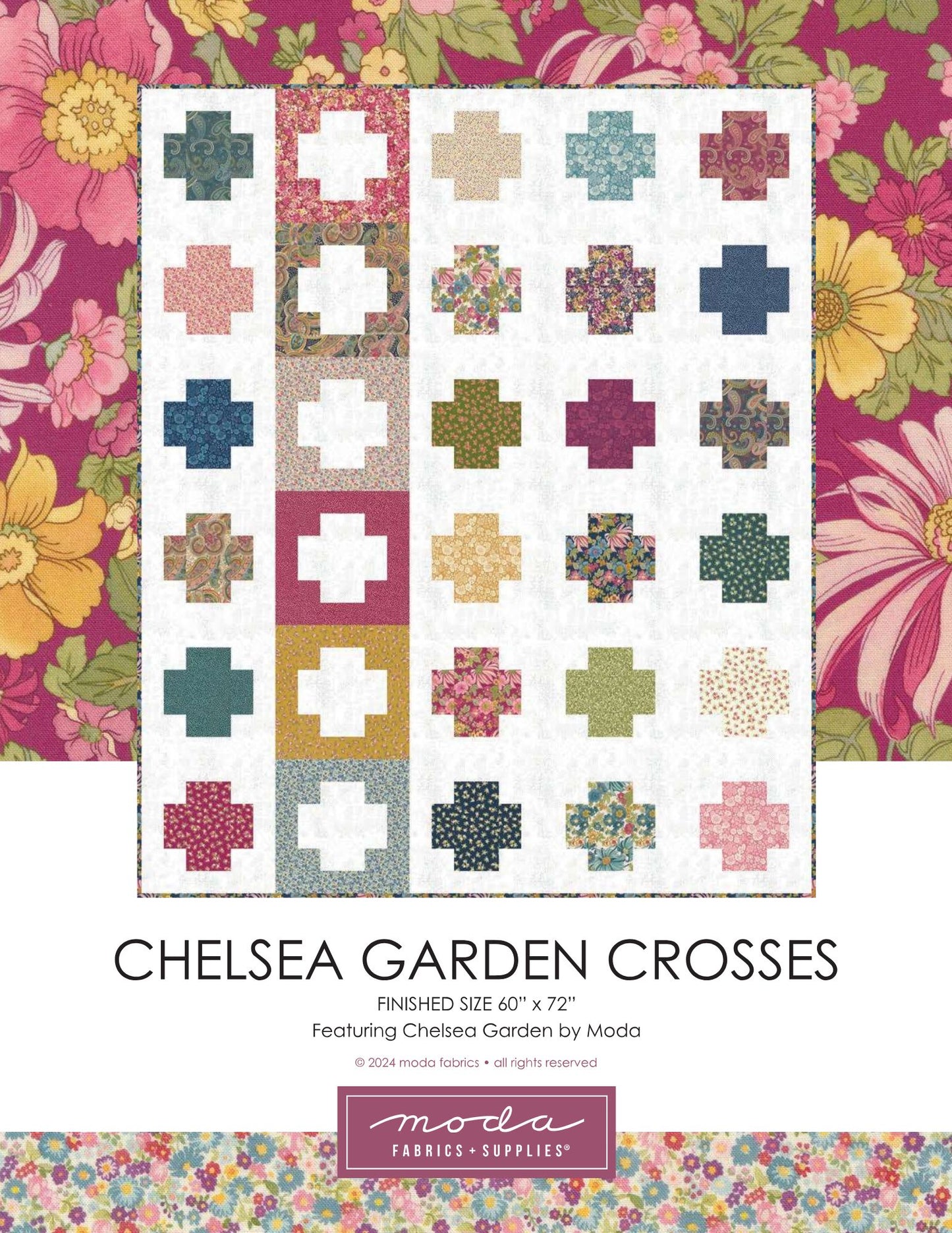 Free Quilt Pattern - Chelsea Garden Crosses - Quilt Pattern by Moda